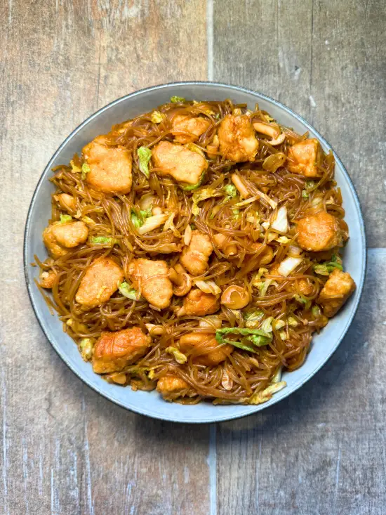 Chicken Cabbage Glass Noodles Stir-Fry | Karinecooks